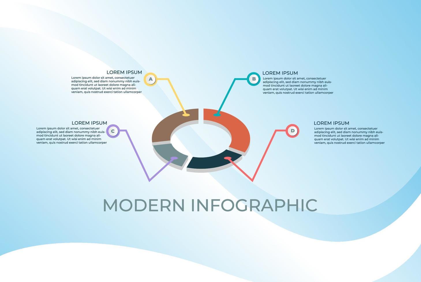 elementos de gráfico de proceso de visualización de datos comerciales de diagrama de gráfico con opciones de pasos partes o procesos plantilla de negocio de infografía vectorial para presentación vector