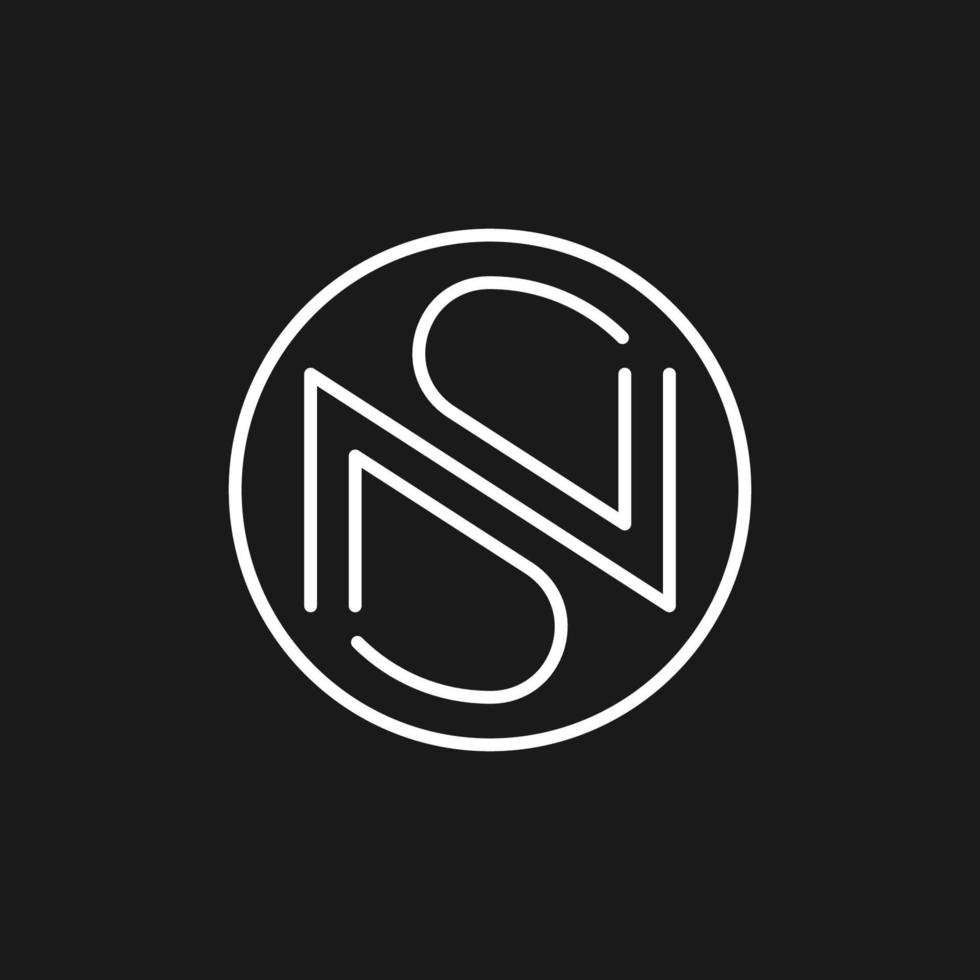 letter n s monogram logo design vector