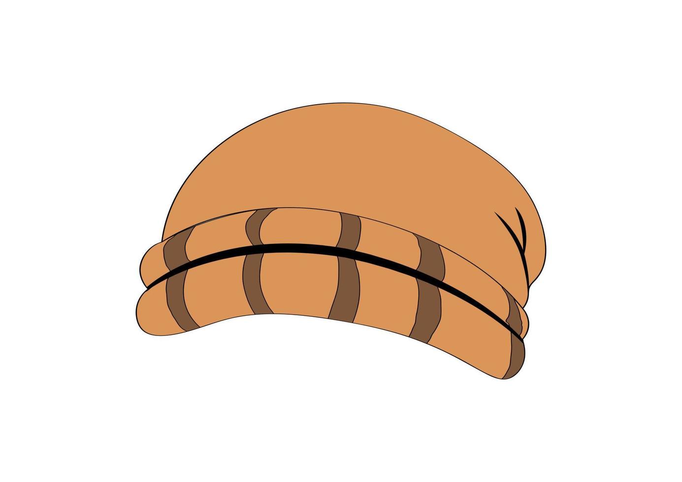 Clipart hat. Vector illustration of brown hat isolated on white background
