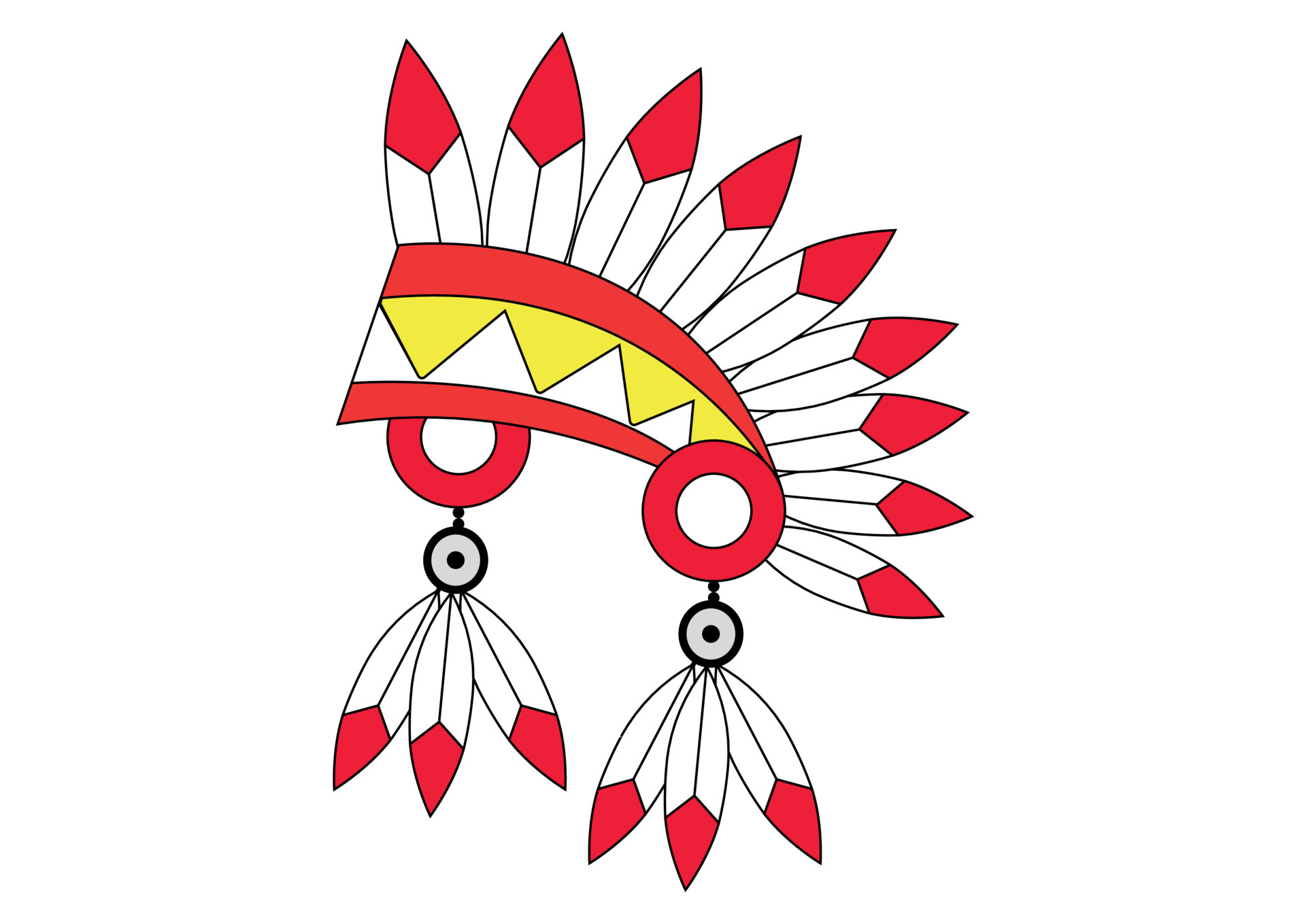 Clipart Indian hat. Vector illustration of Indian hat isolated on white