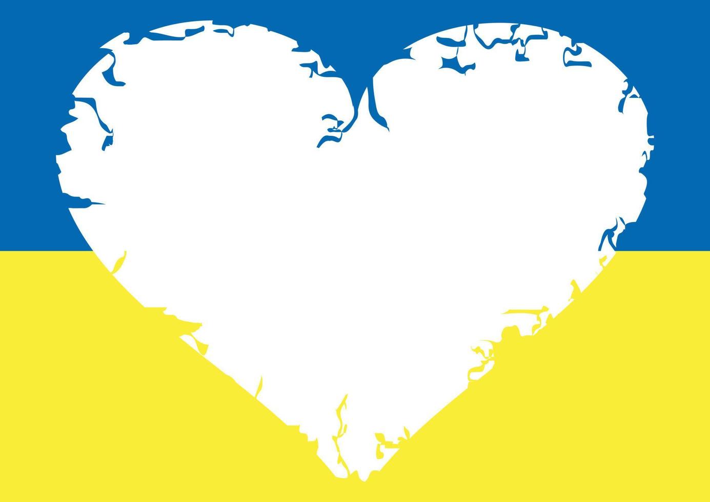 bandera de ucrania. Ilustración de vector de corazón roto