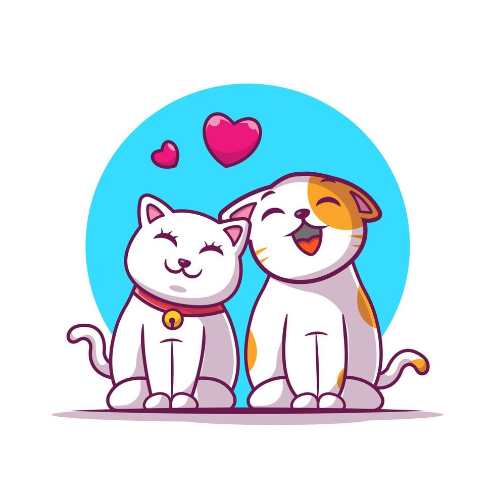 Premium Vector  Cute couple cat hug love cartoon vector icon illustration  animal nature icon concept isolated