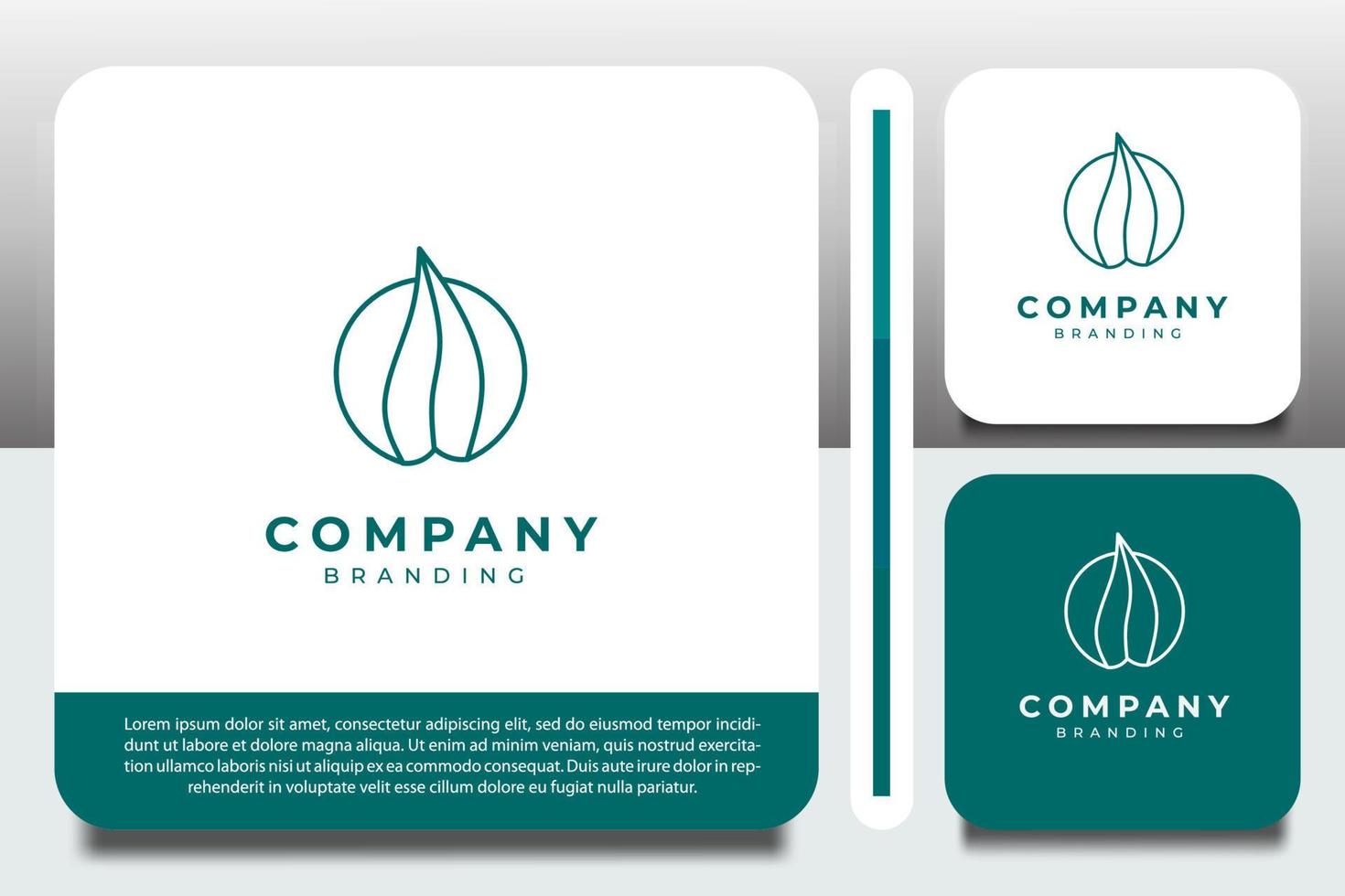 Logo design template, with circle leaf icon vector