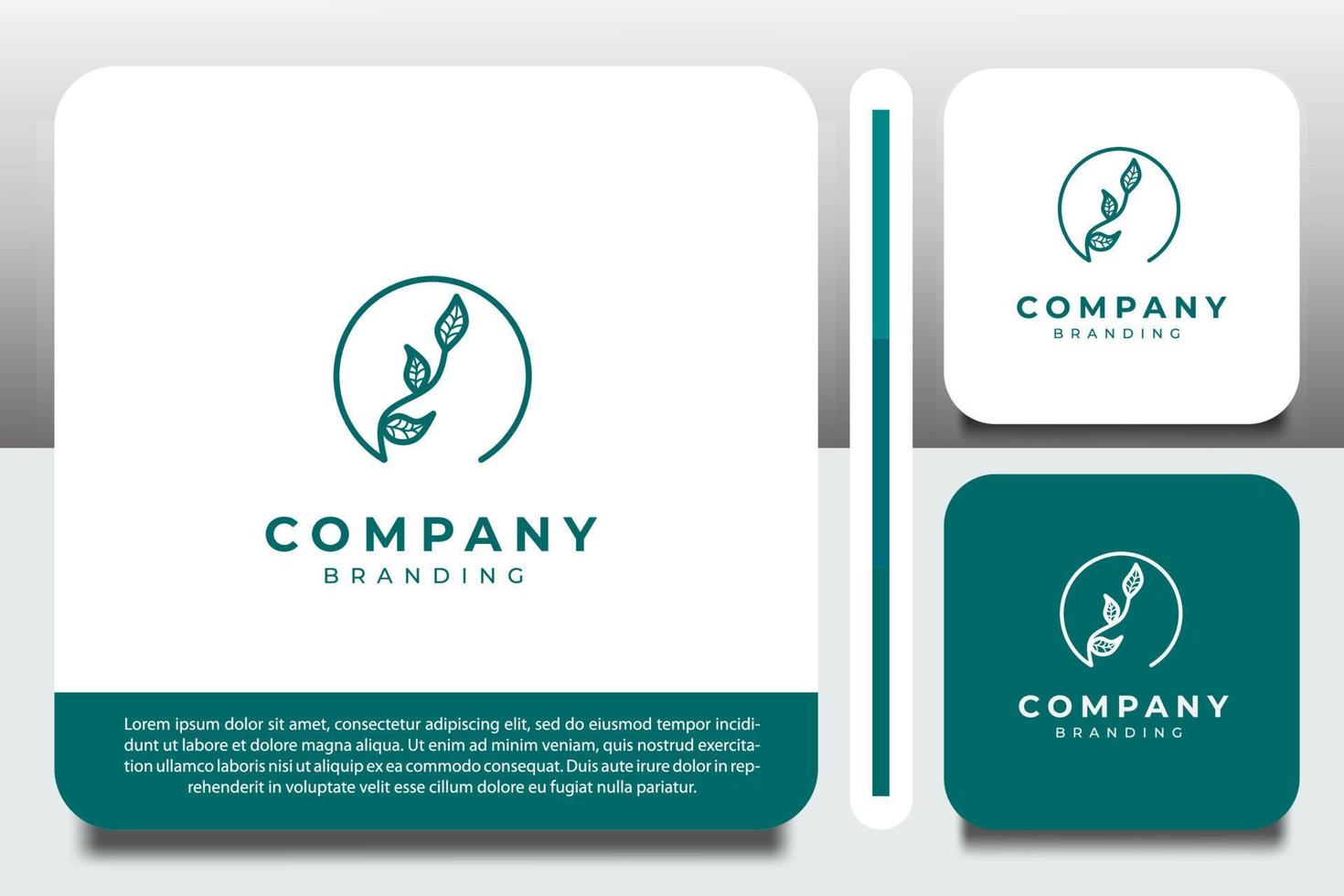 Logo design template, with circle leaf icon vector