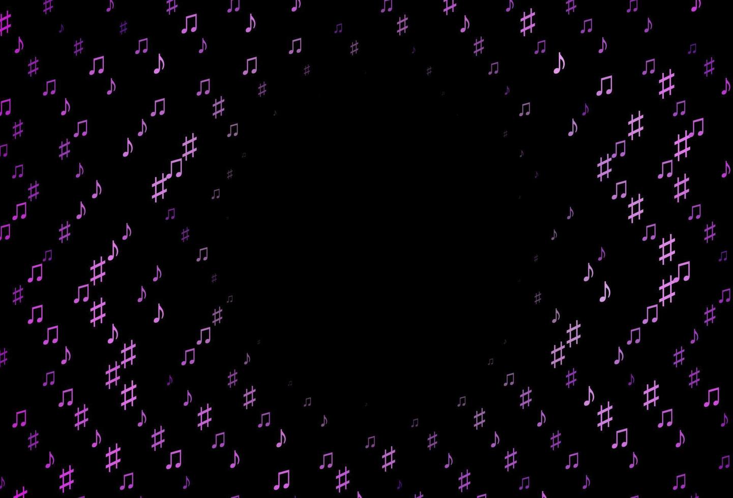 Dark Purple vector pattern with music elements.