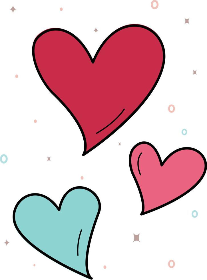 un conjunto vectorial de símbolos cardíacos utilizados para revistas y libros. un elemento decorativo para san valentin son las celebraciones del dia y las bodas. para sitios web e interfaces, aplicaciones móviles, iconos, postales. vector