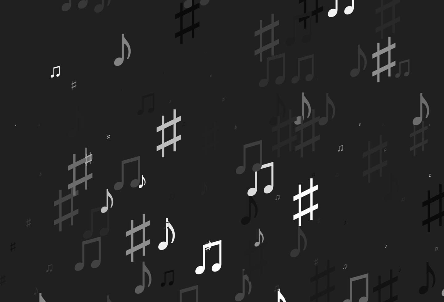 Light Silver, Gray vector texture with musical notes.