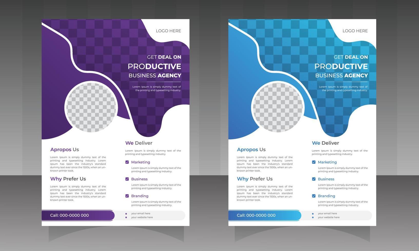 Modern flyer template in A4 size. A4 Corporate and Modern flyers design. Annual report,  Brochure, vector