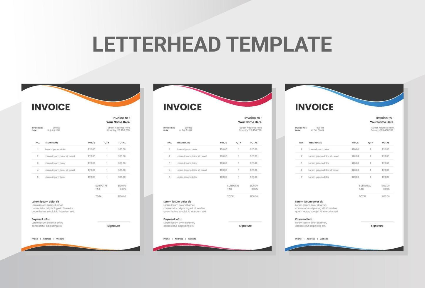 Corporate business invoice template vector