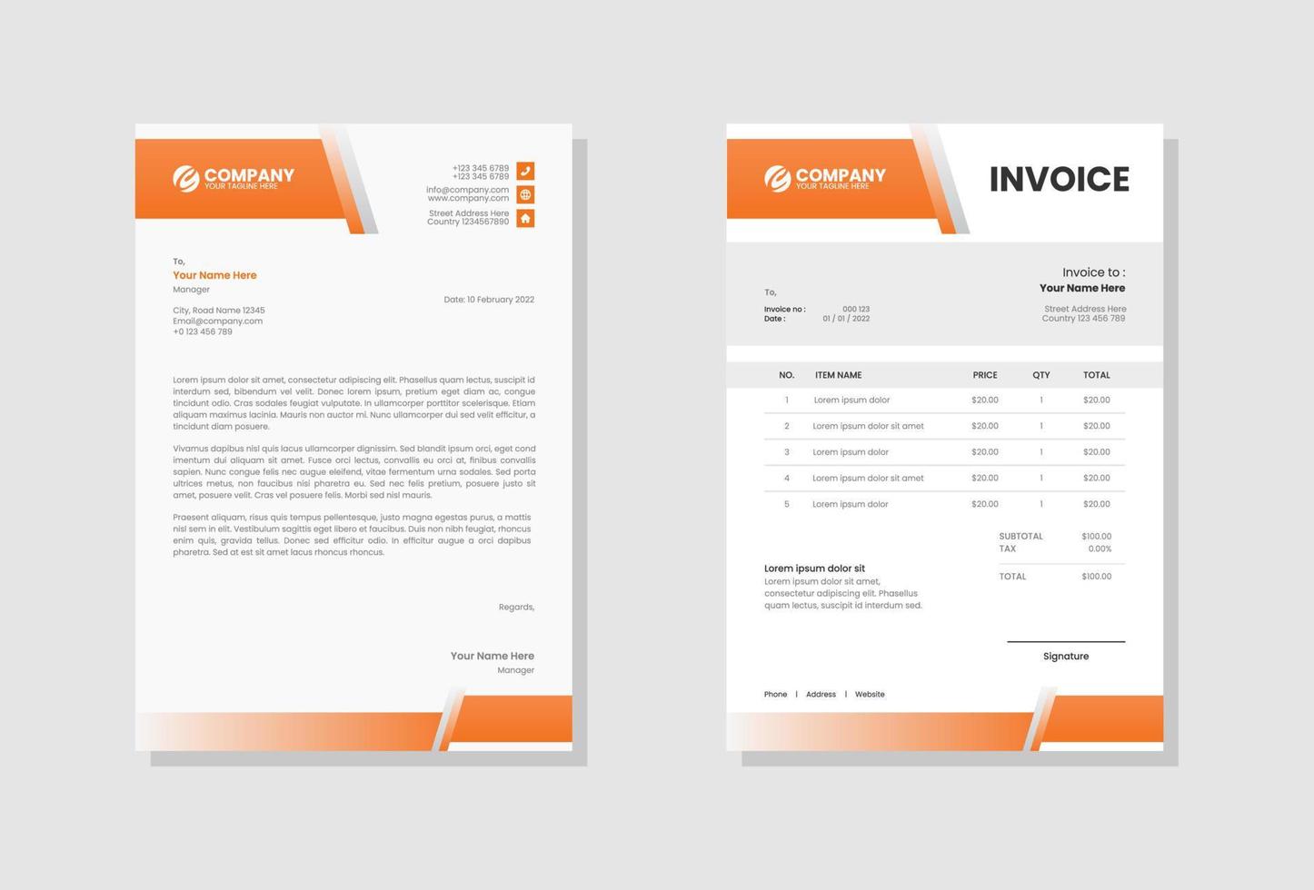 Professional Business company invoice vector