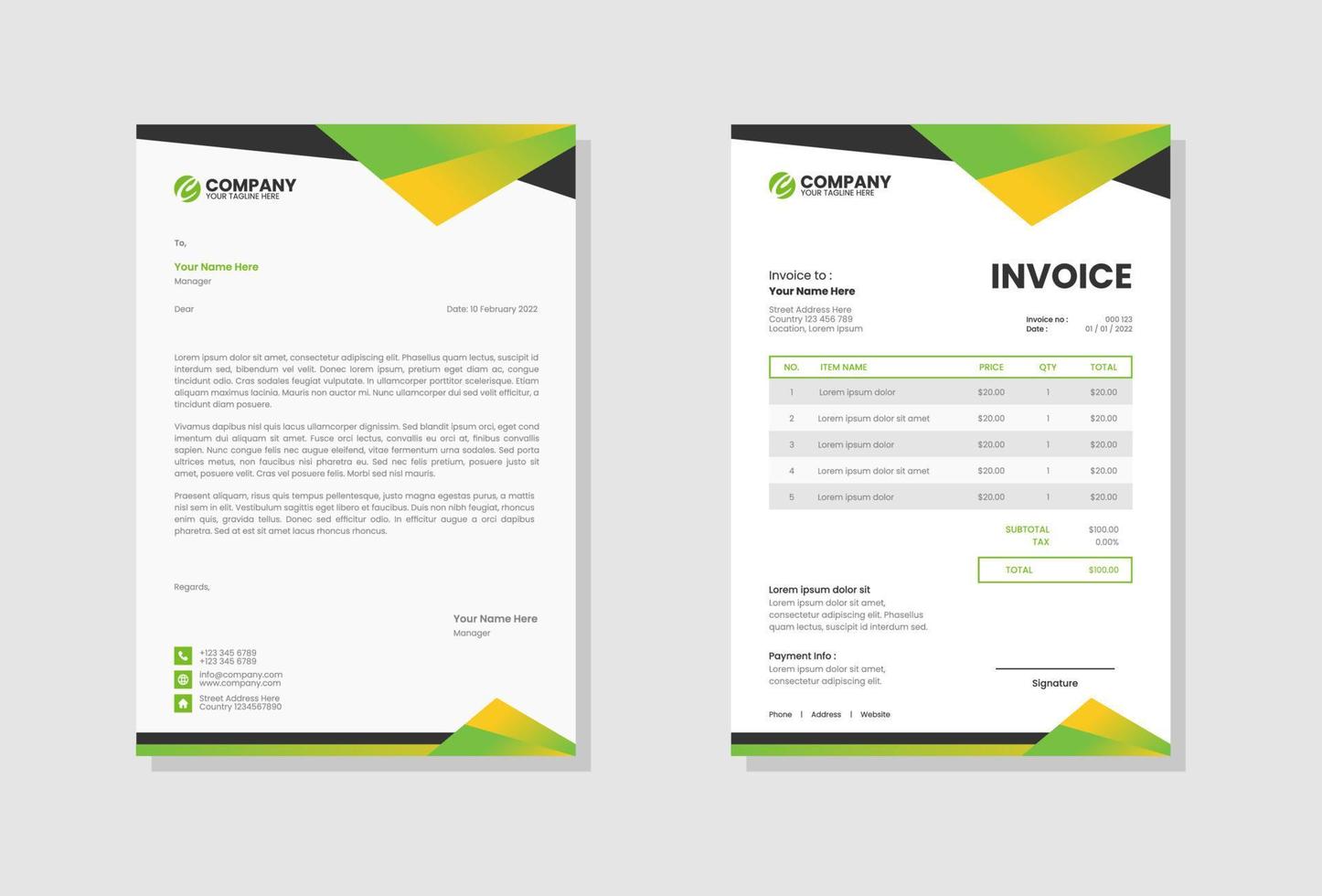Business company invoice template vector