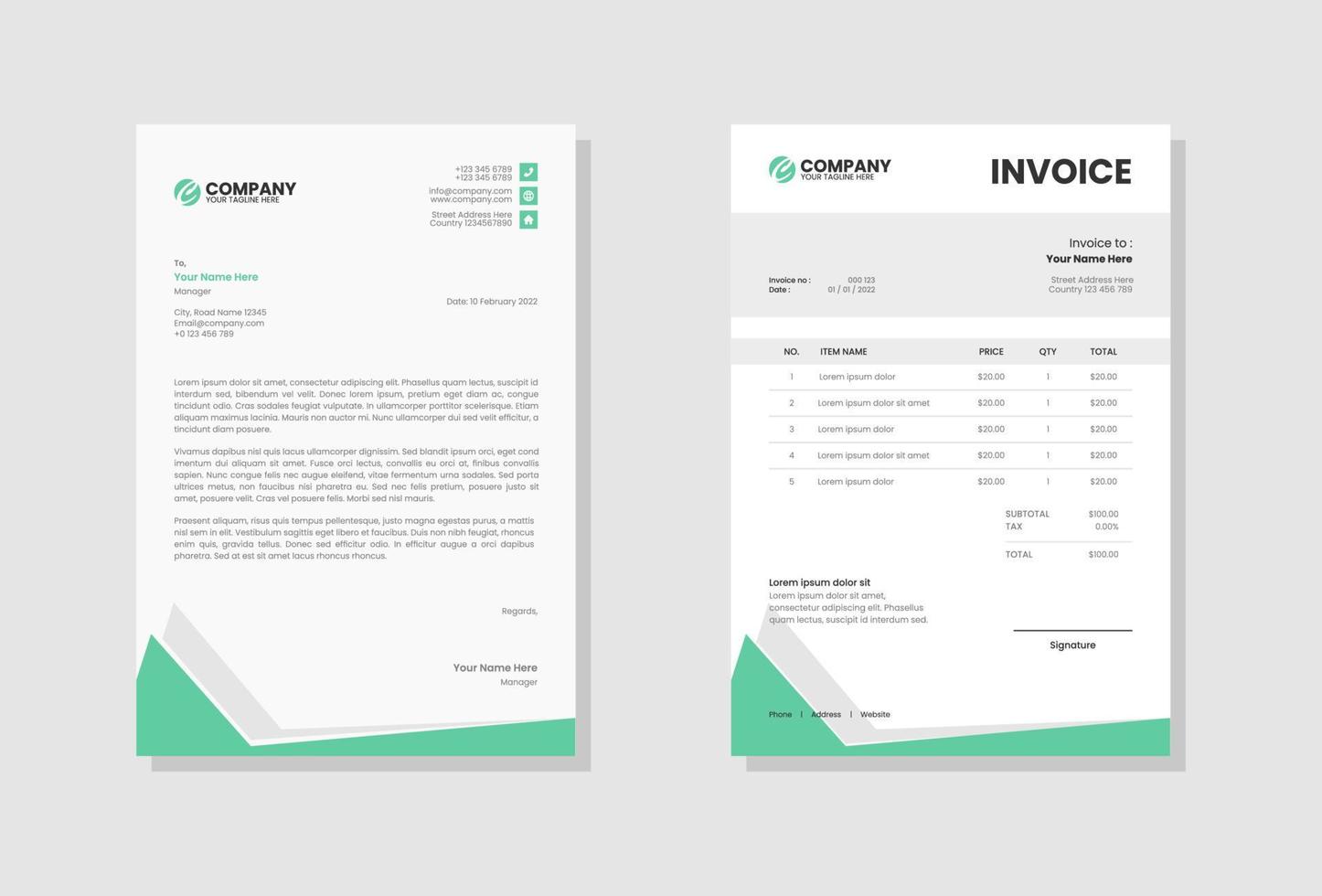 Professional Business company invoice vector