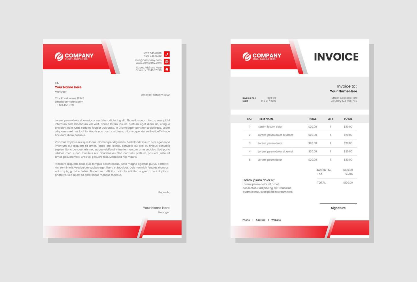 Business company invoice template vector