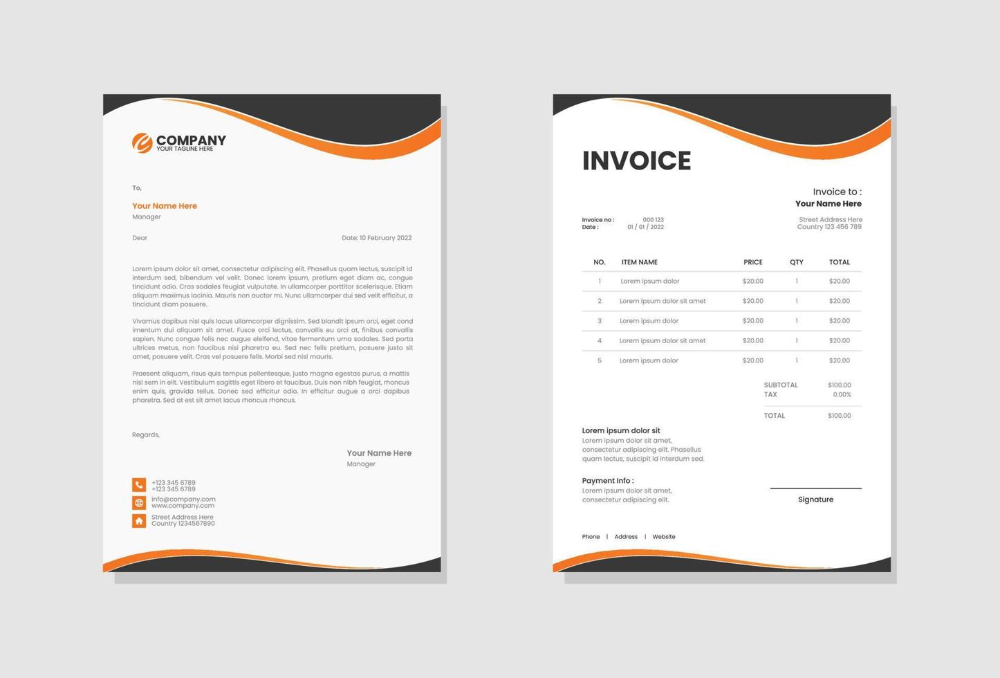 Business company invoice template vector