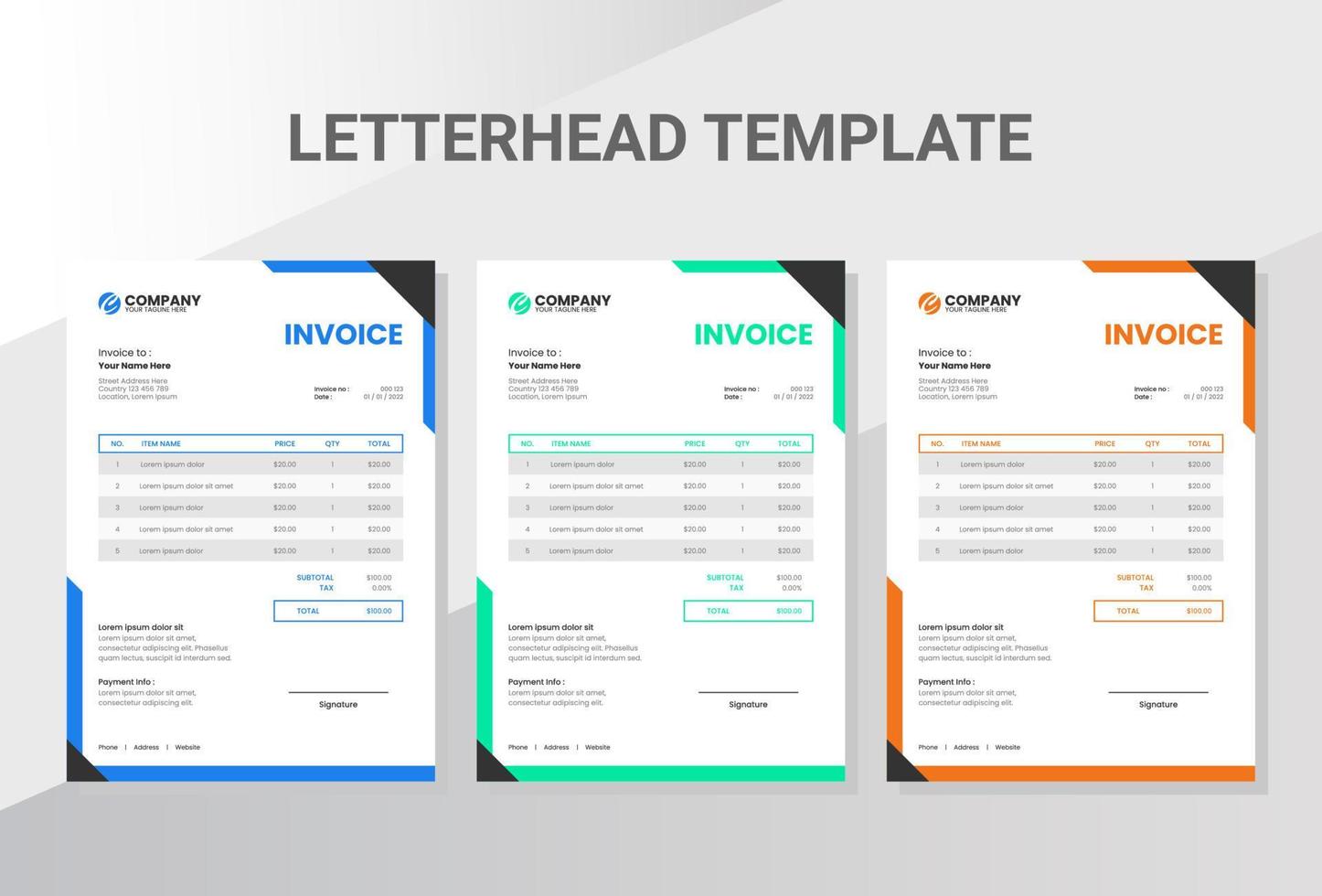 Business company invoice template vector