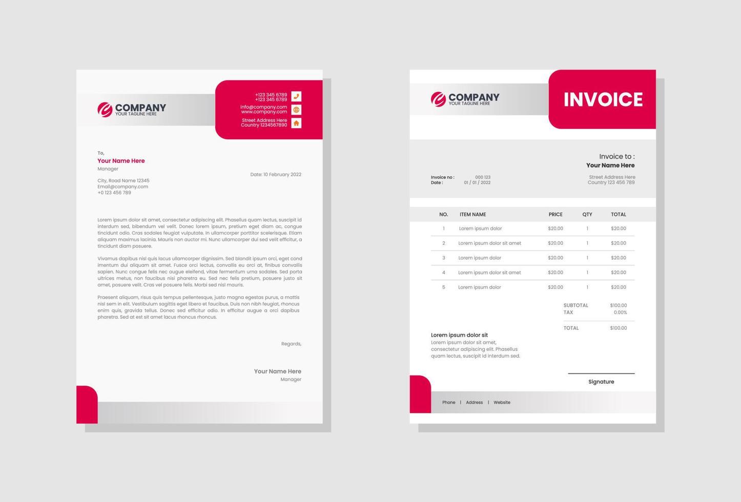 Business company invoice template vector