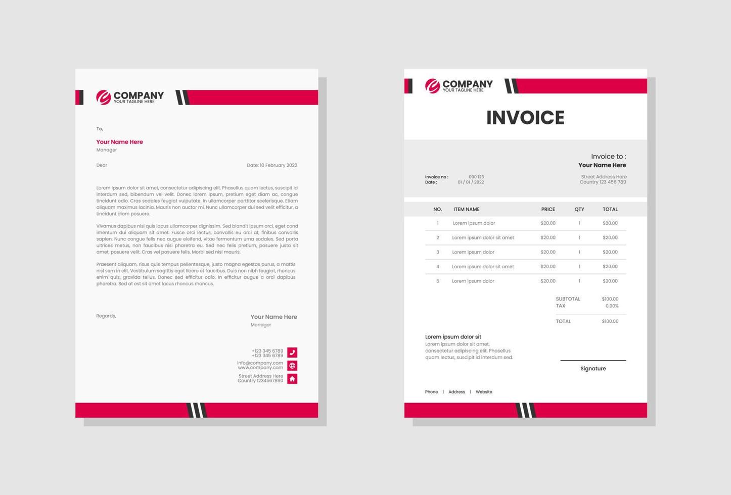 Modern and clean invoice template vector