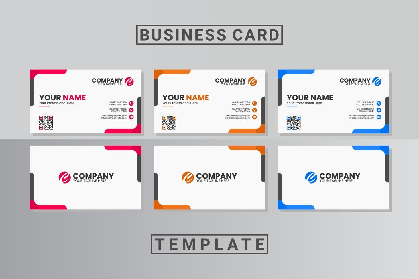 plantilla de tarjeta de visita profesional moderna vector