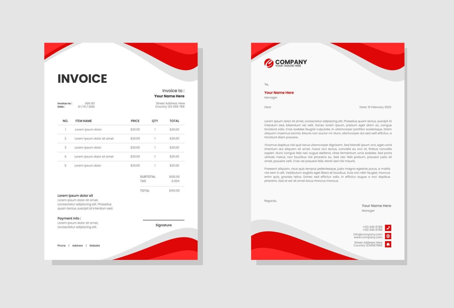 Business company invoice template vector