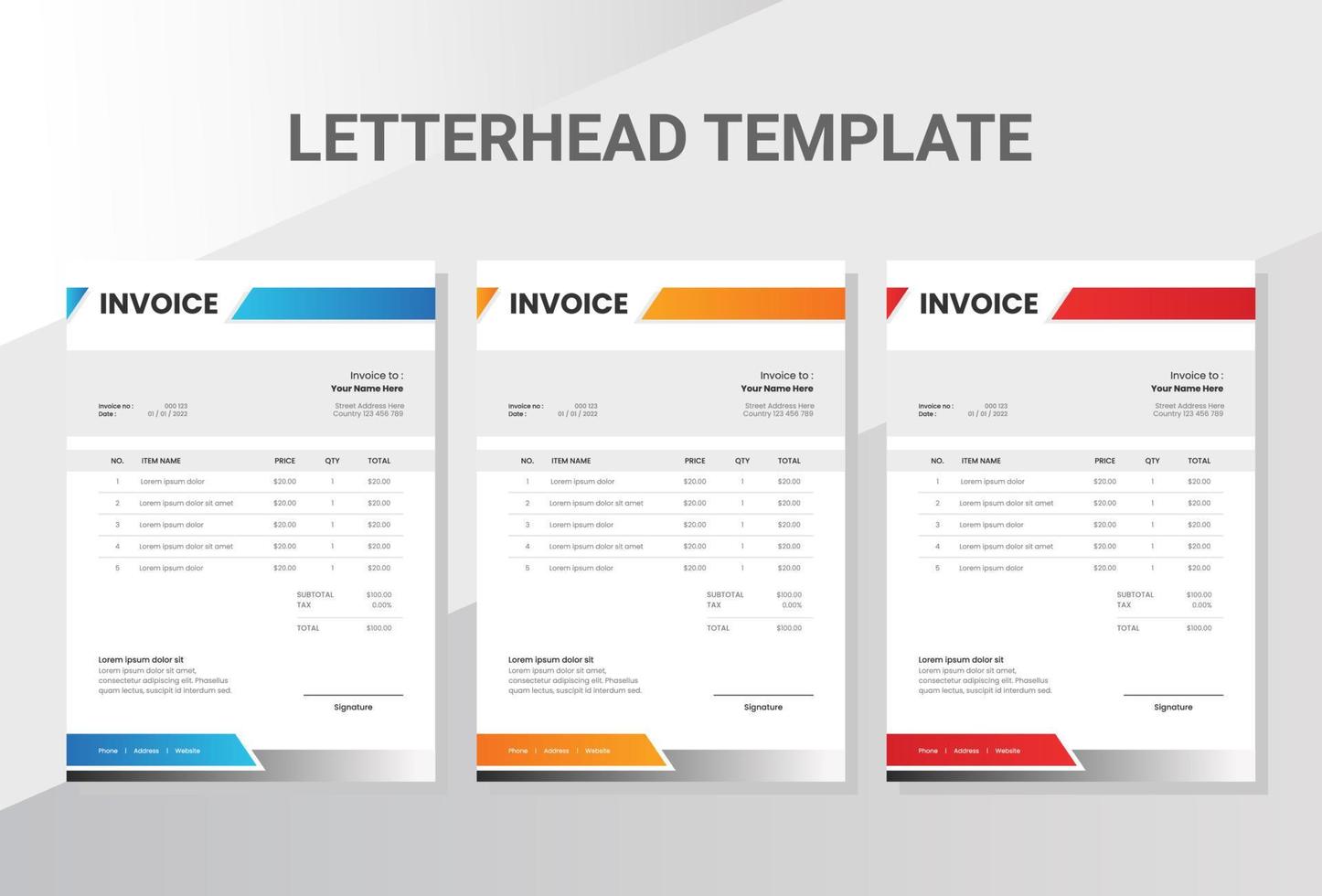 Corporate business invoice template vector