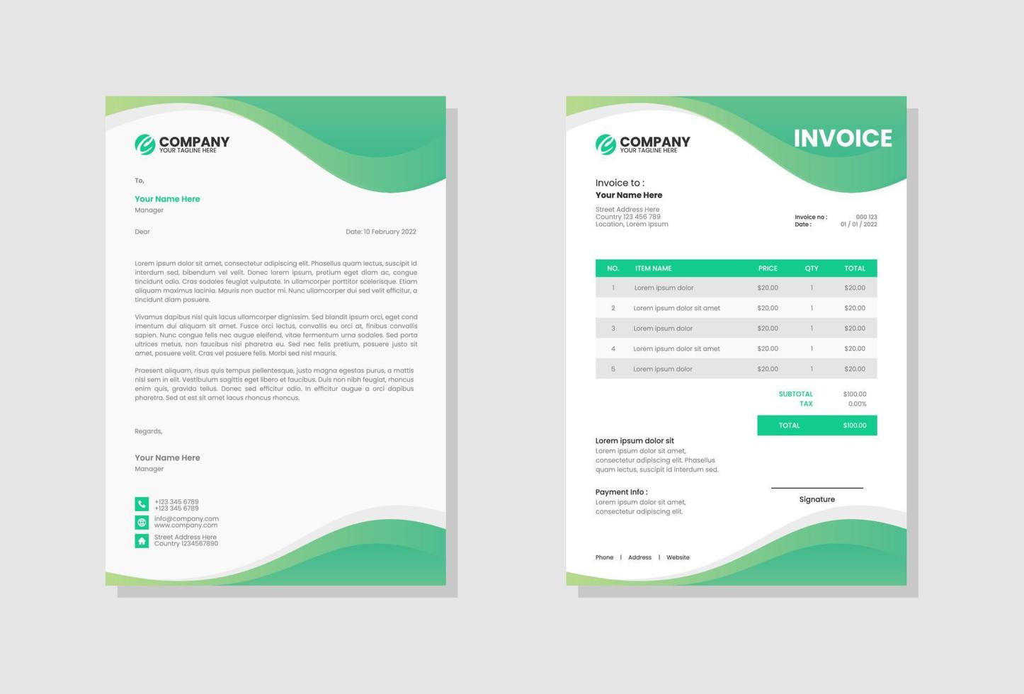 Professional Business company invoice vector