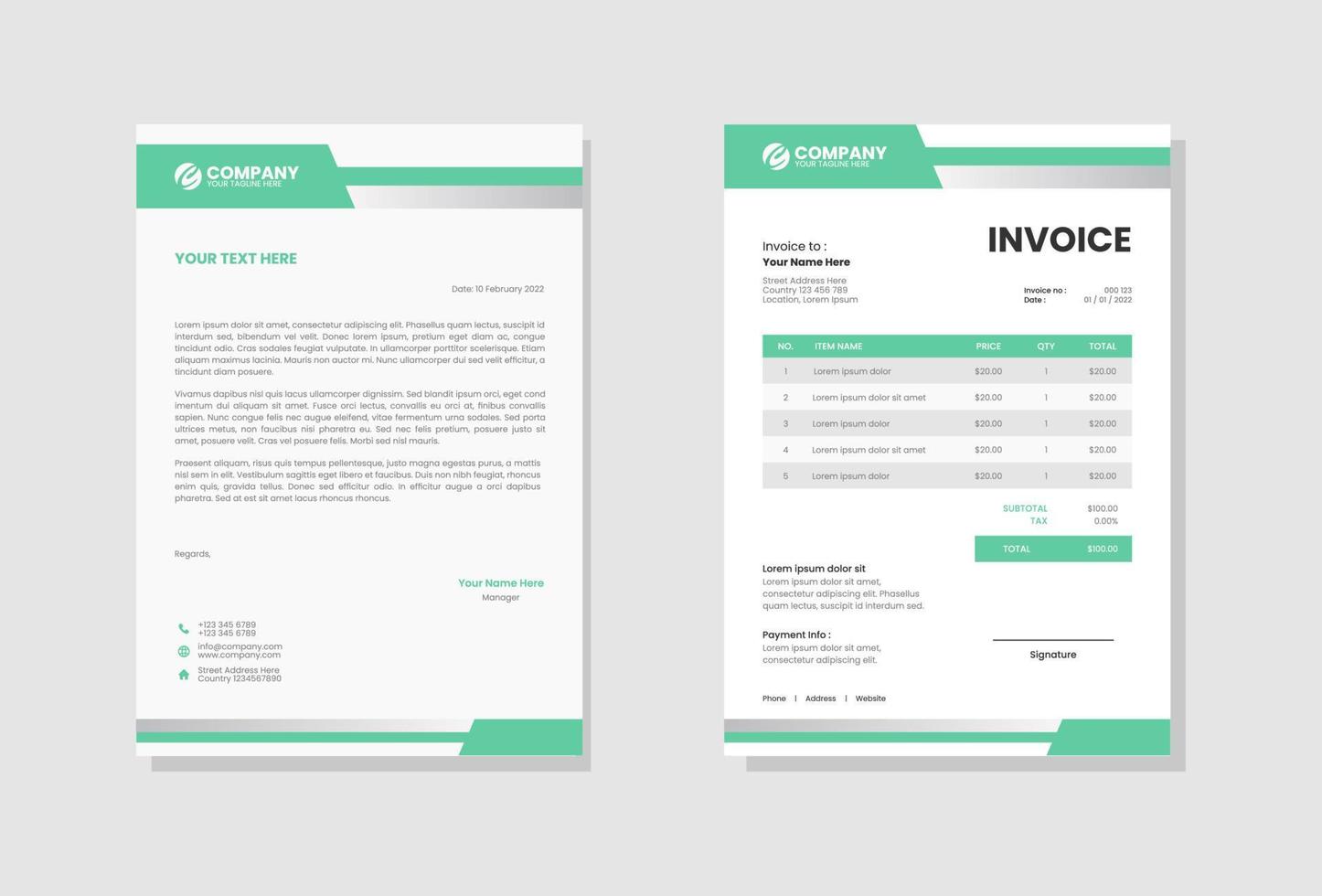 Business company invoice template vector