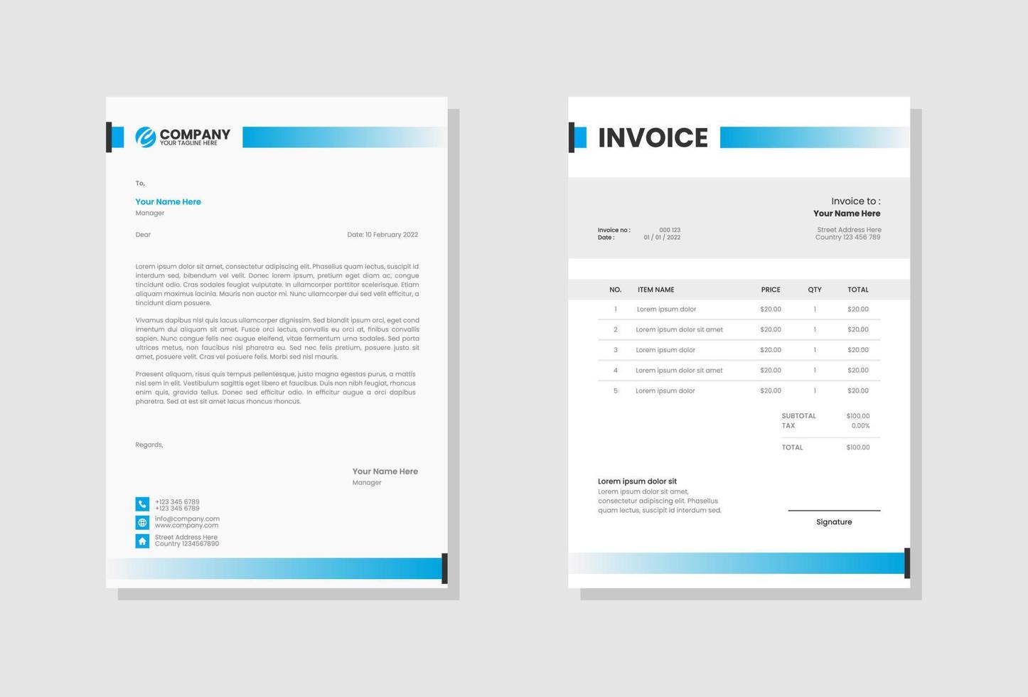 factura de empresa comercial profesional vector