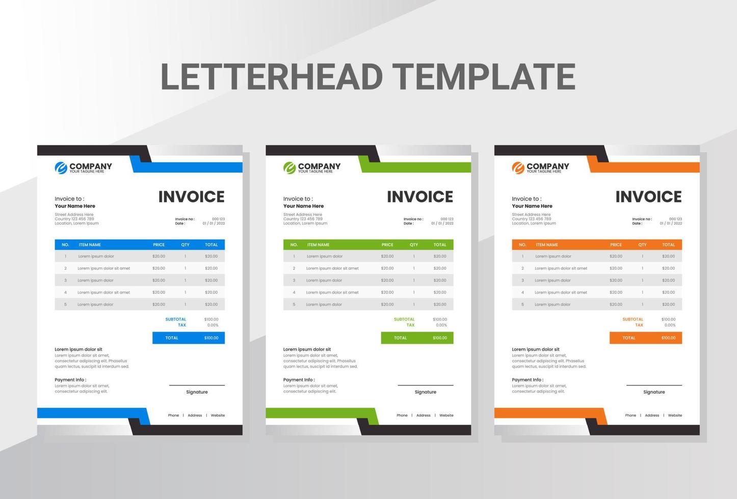 Corporate business invoice template vector