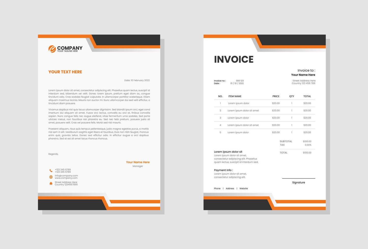 Professional Business company invoice vector