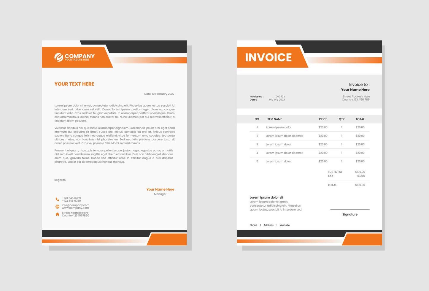 Modern and clean invoice template vector