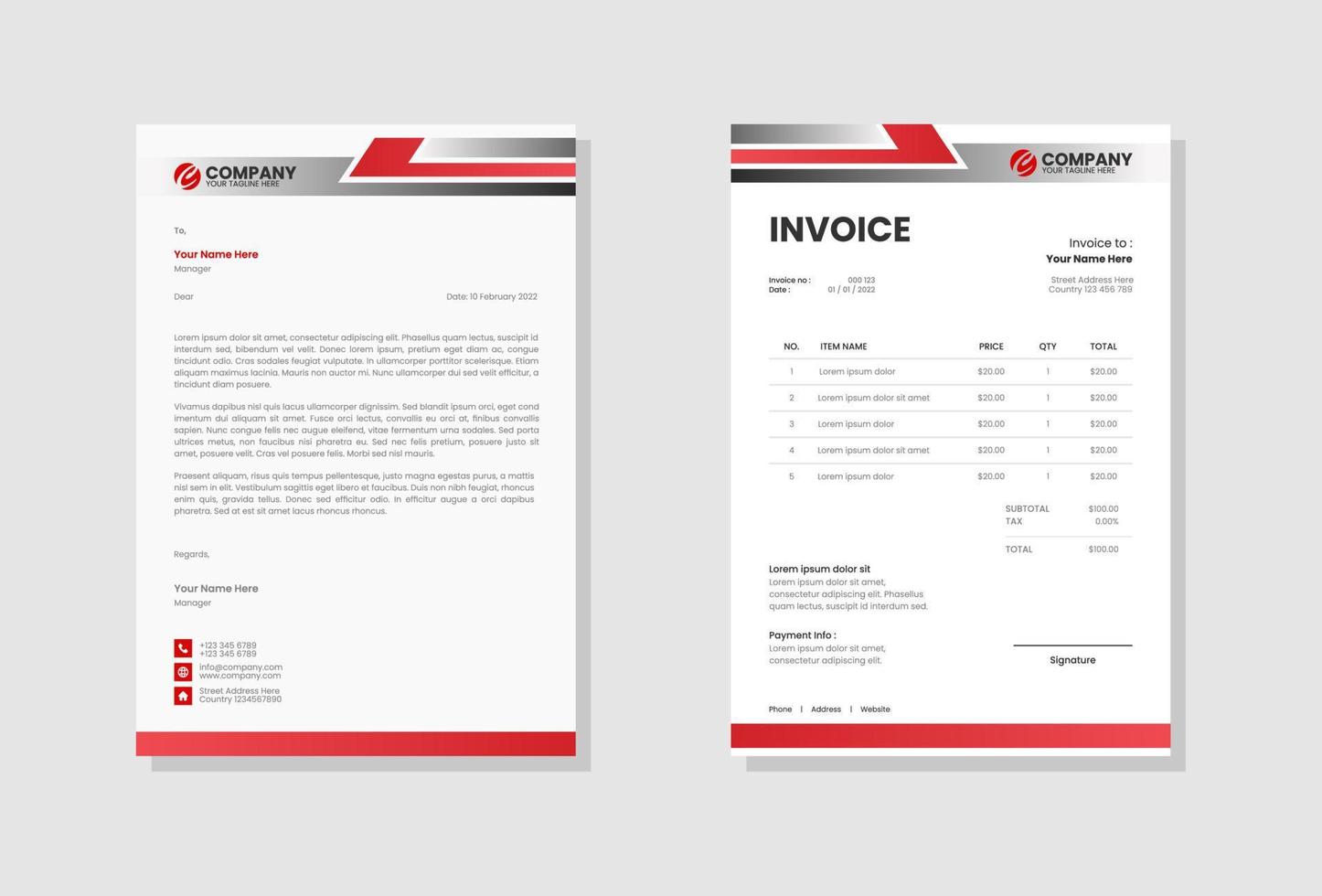 Modern and clean invoice template vector