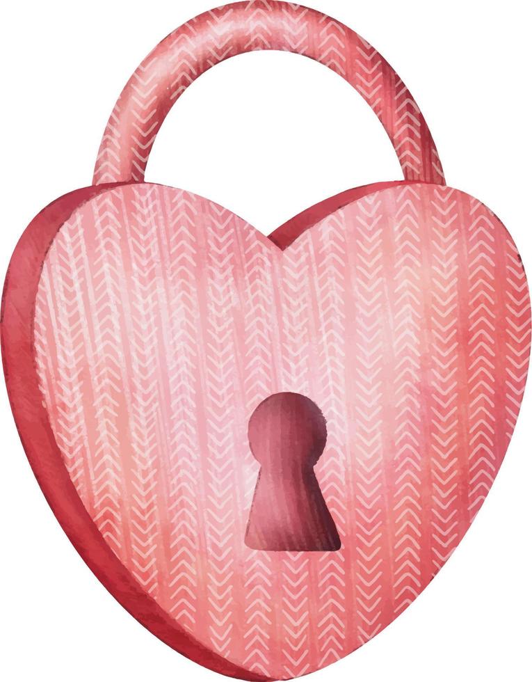 Cute pencil drawn heart lock. Hand drawn illustration. vector