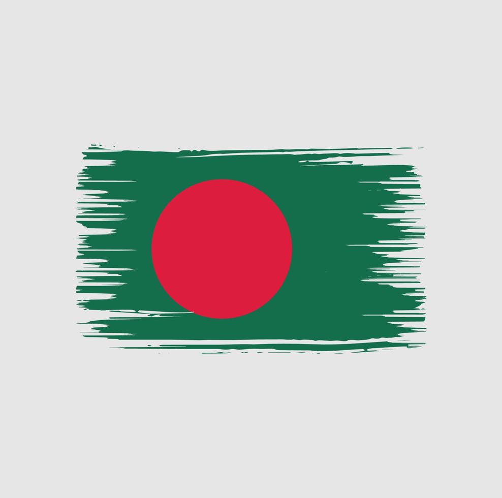 diseño de pincel de bandera de bangladesh. bandera nacional vector