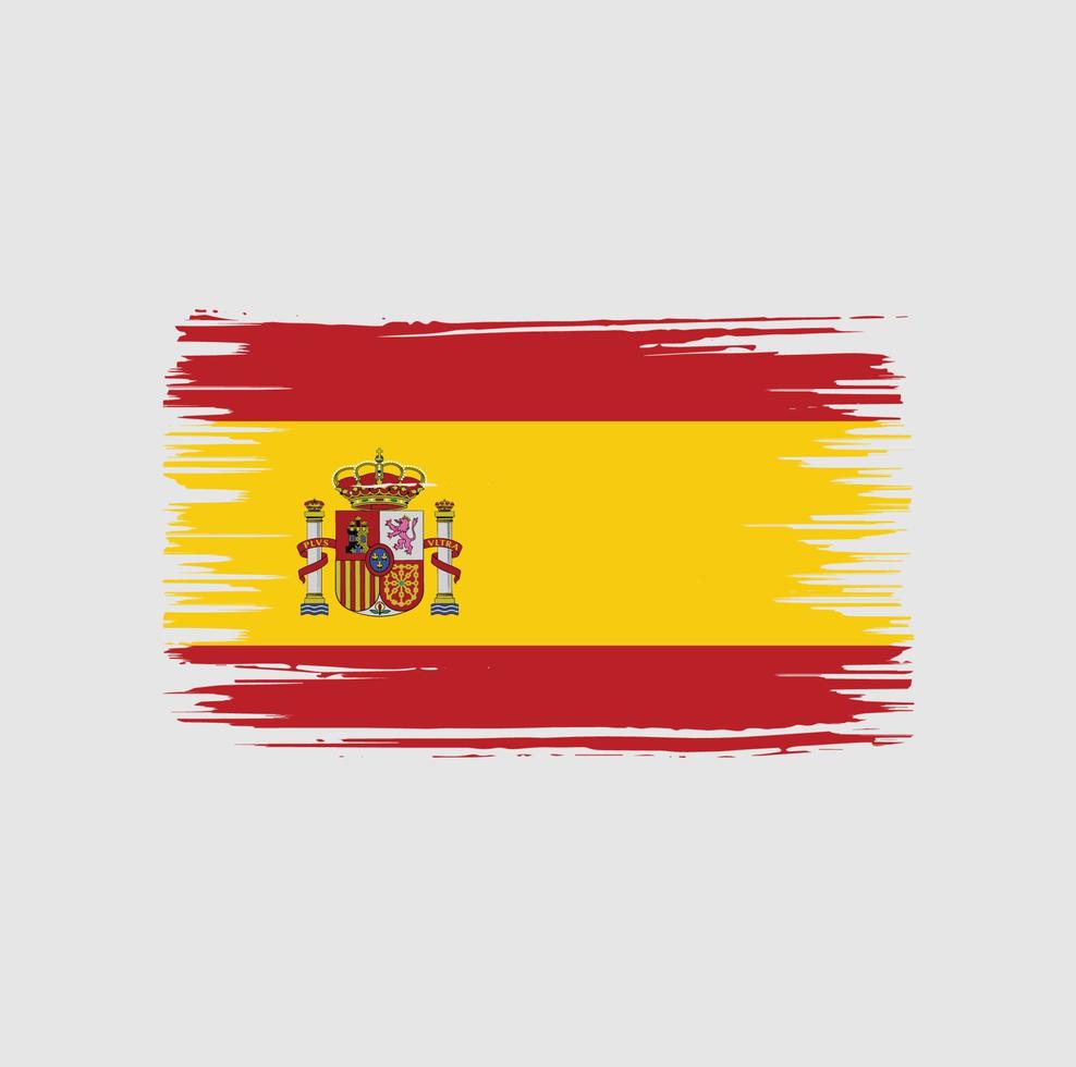 diseño de pincel de bandera de españa. bandera nacional vector