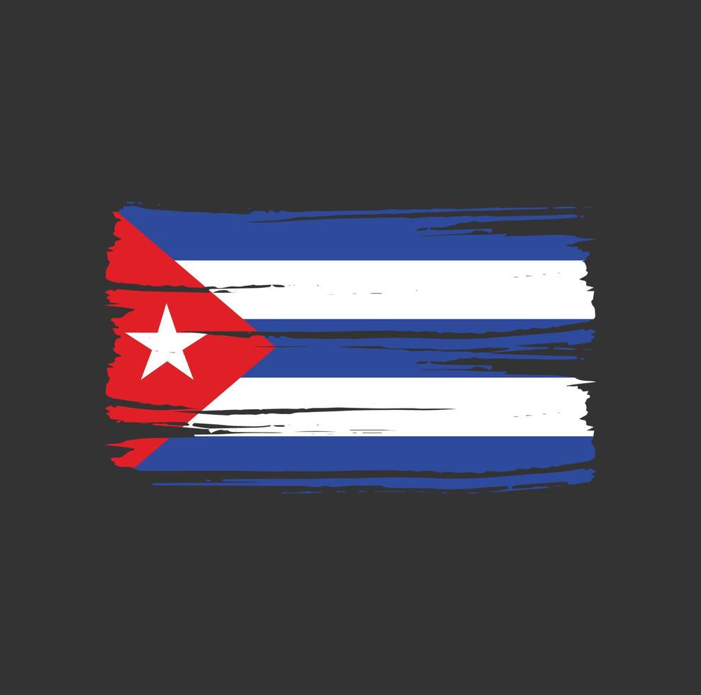 cepillo de la bandera de cuba. bandera nacional vector