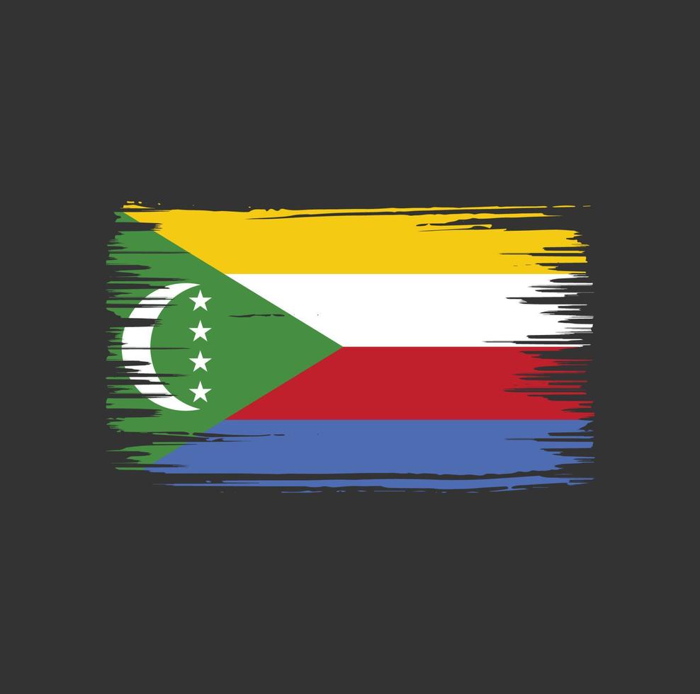 Comoros Flag Brush Design. National Flag vector