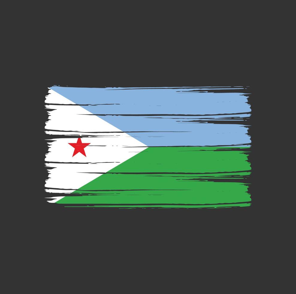 trazos de pincel de bandera de yibuti. bandera nacional vector