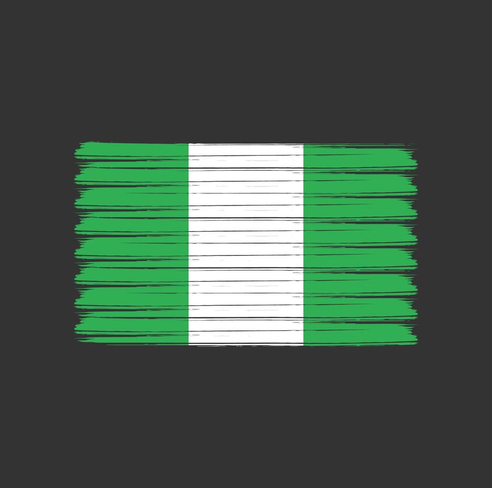 trazos de pincel de la bandera de nigeria. bandera nacional vector