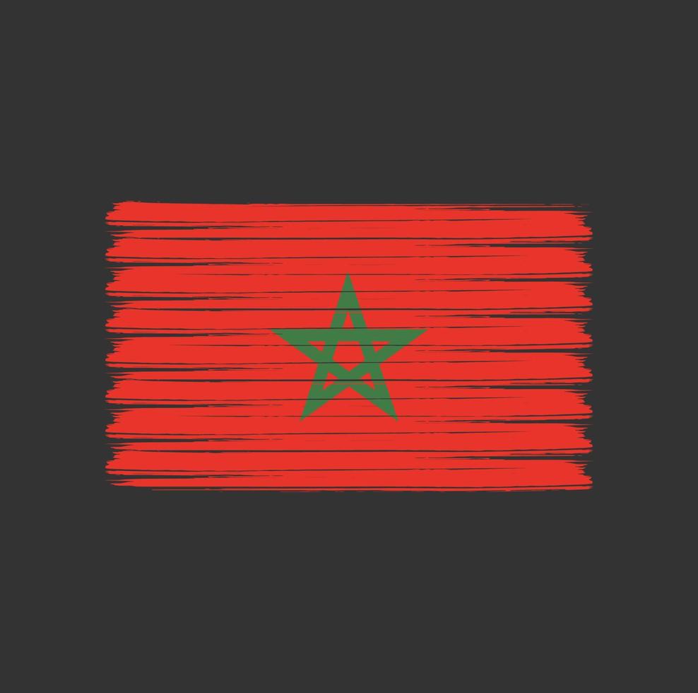 trazos de pincel de bandera de marruecos. bandera nacional vector