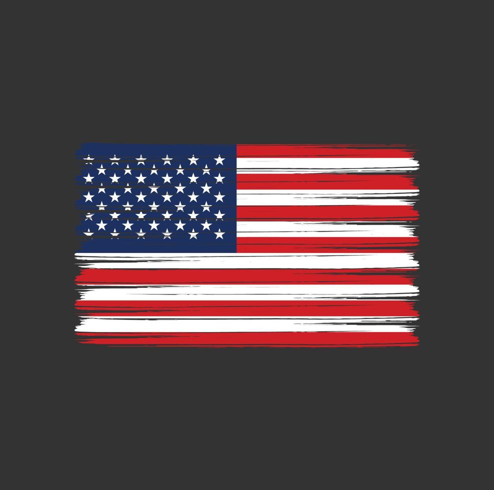 trazos de pincel de bandera americana. bandera nacional vector