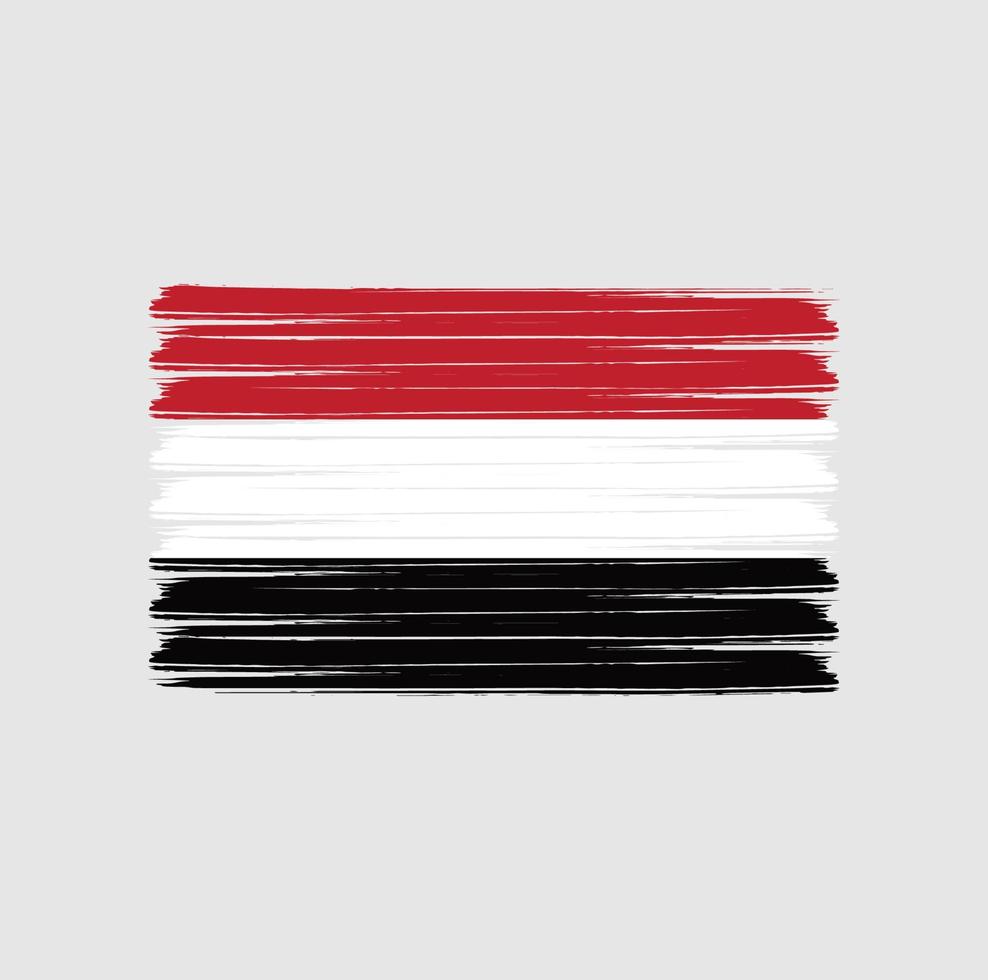 trazos de pincel de la bandera de yemen. bandera nacional vector