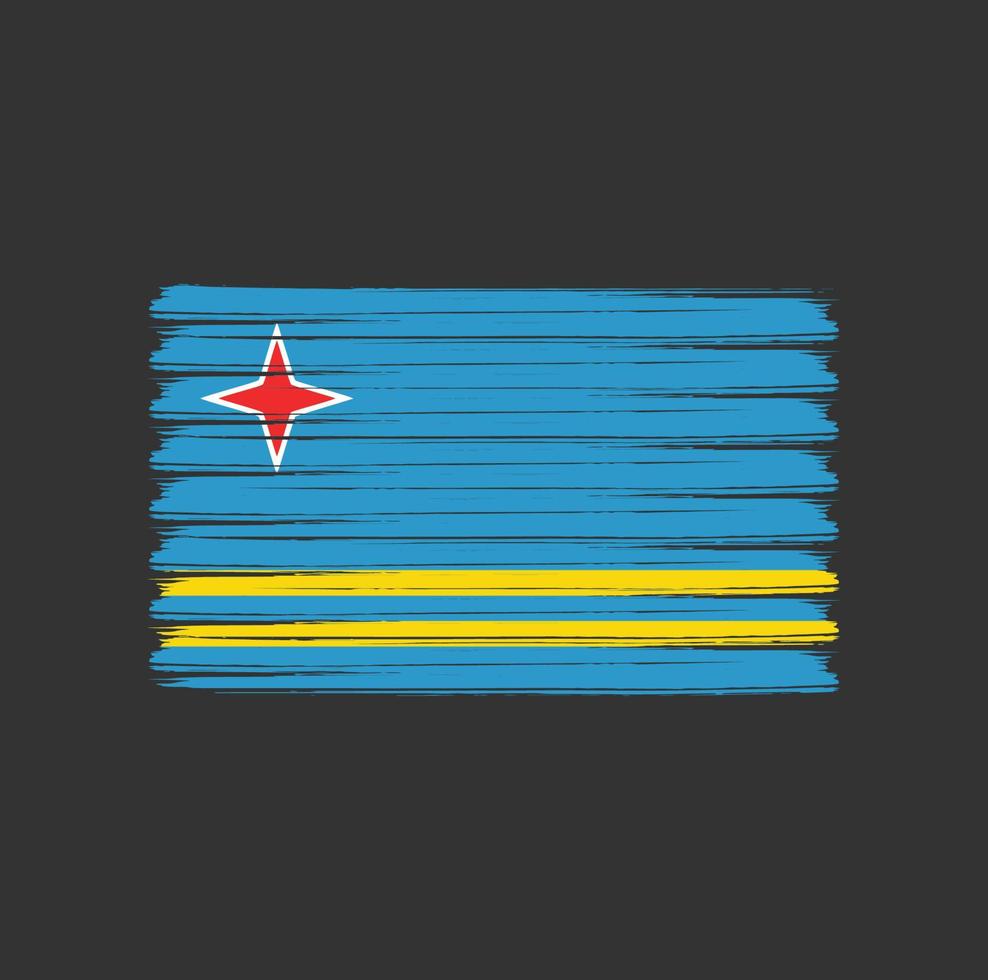 Aruba Flag Brush Strokes. National Flag vector