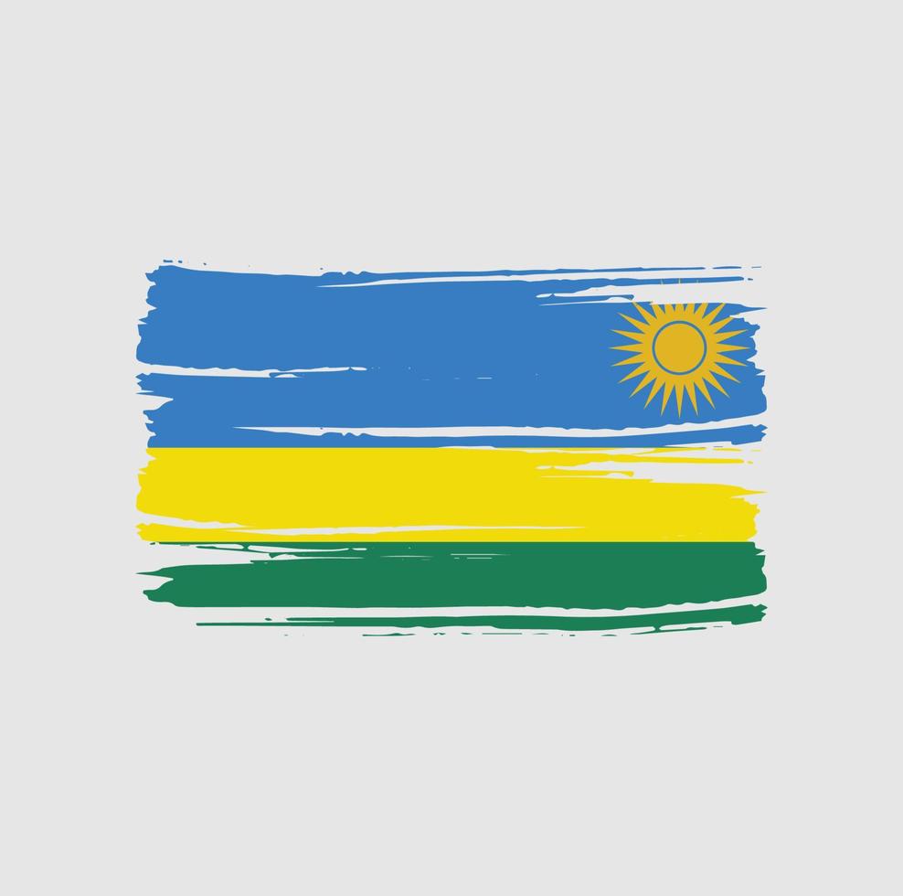 Rwanda Flag Brush. National Flag vector