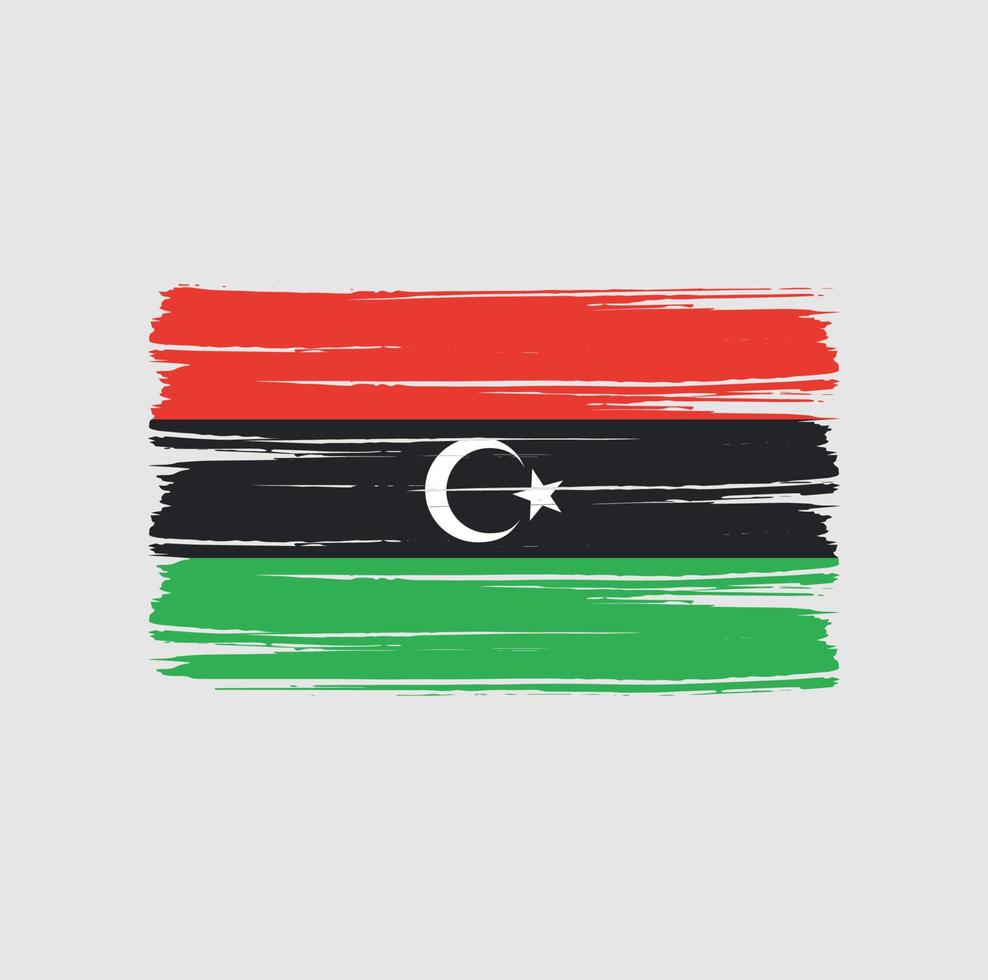 trazos de pincel de bandera de libia. bandera nacional vector