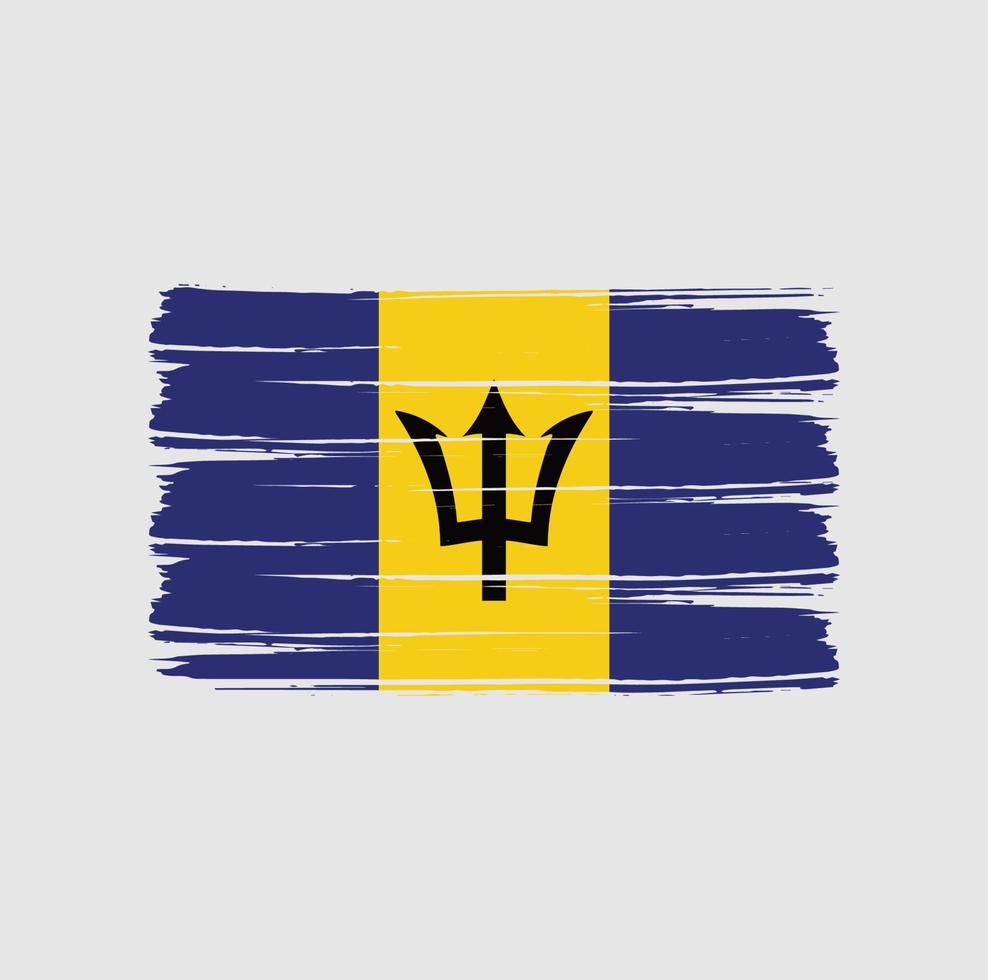 trazos de pincel de la bandera de barbados. bandera nacional vector