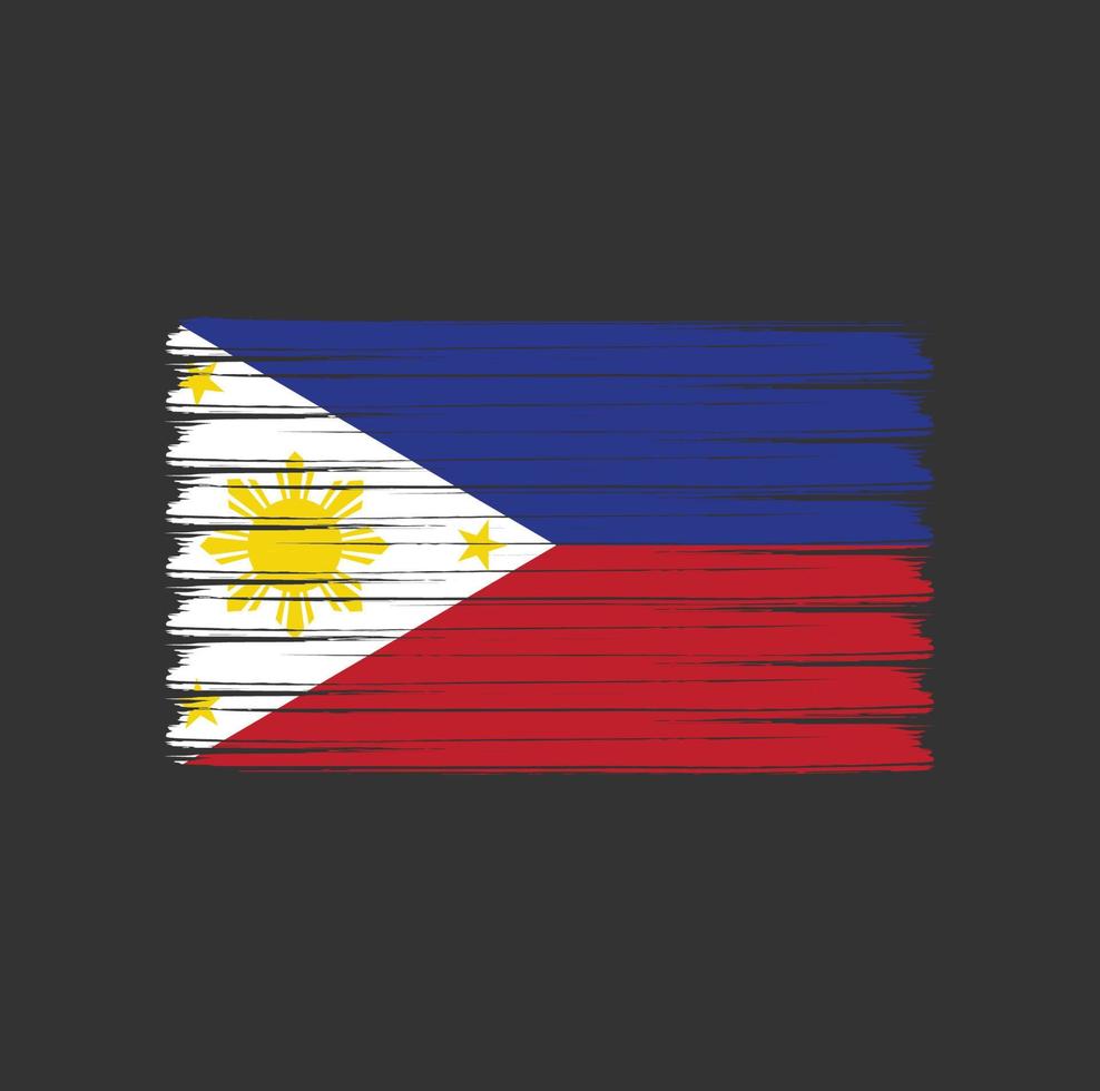 trazos de pincel de bandera de filipinas. bandera nacional vector