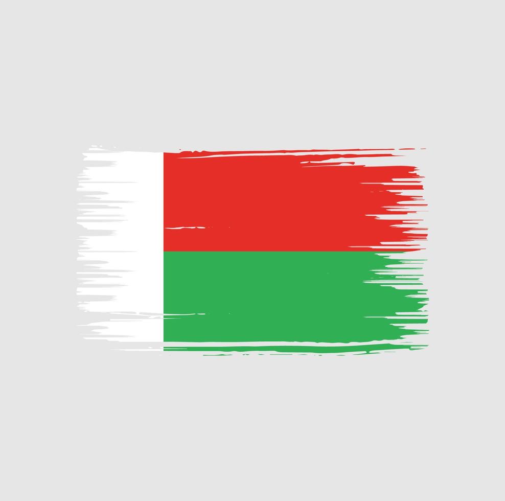 diseño de pincel de bandera de madagascar. bandera nacional vector