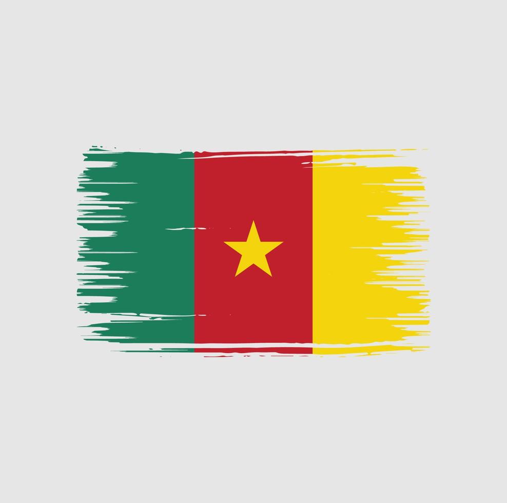 Cameroon Flag Brush Design. National Flag vector