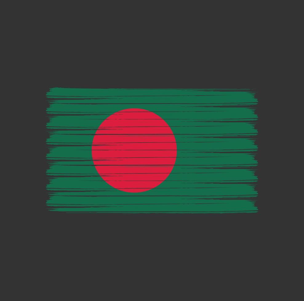 trazos de pincel de bandera de bangladesh. bandera nacional vector