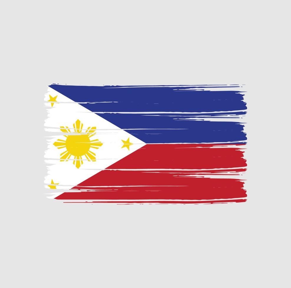 trazos de pincel de bandera de filipinas. bandera nacional vector